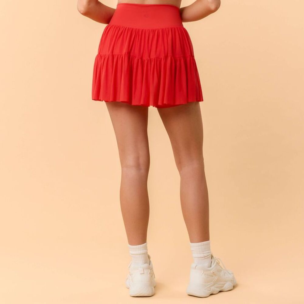 Blogilates Women's Red Tiered Active Skort - Picture 2 of 4